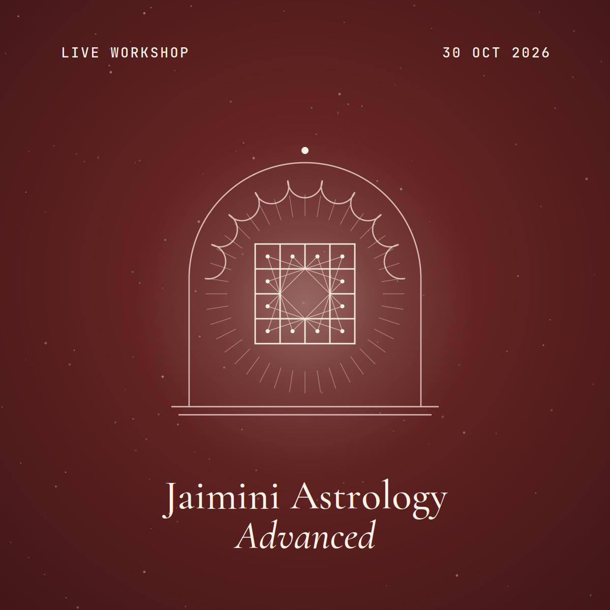 Jaimini Astrology: Advanced — Live, 30 October