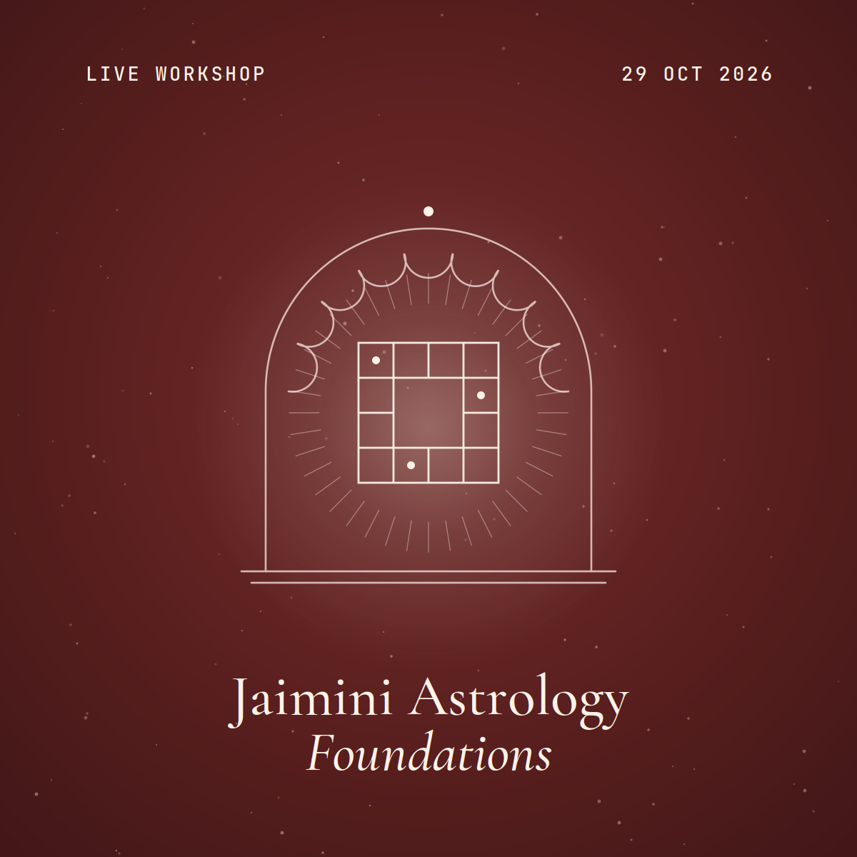 Jaimini Astrology: Foundations — Live, 29 October