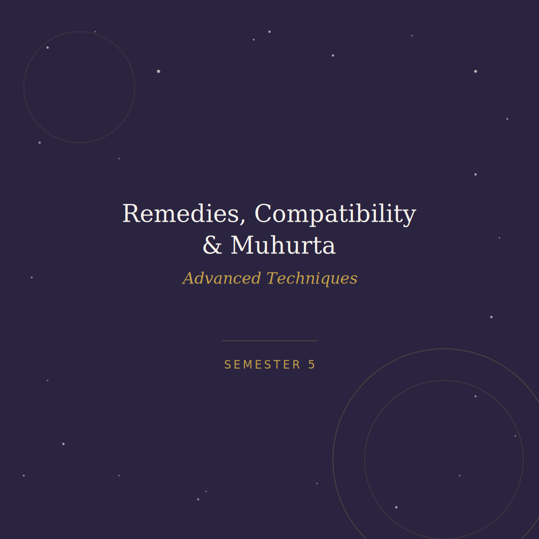 Remedies, Compatibility & Muhurta: Advanced Techniques — Semester 5